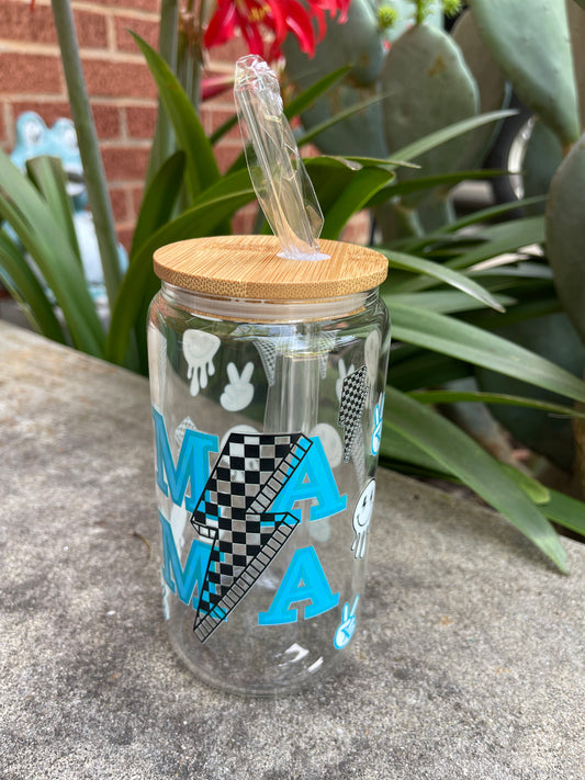 Blue Mama  - 16oz Glass Tumbler