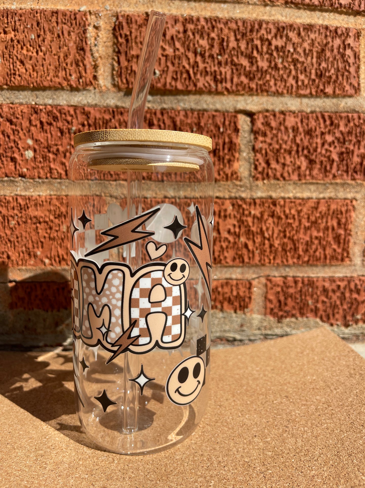 MAMA 16 oz Glass Can Tumbler