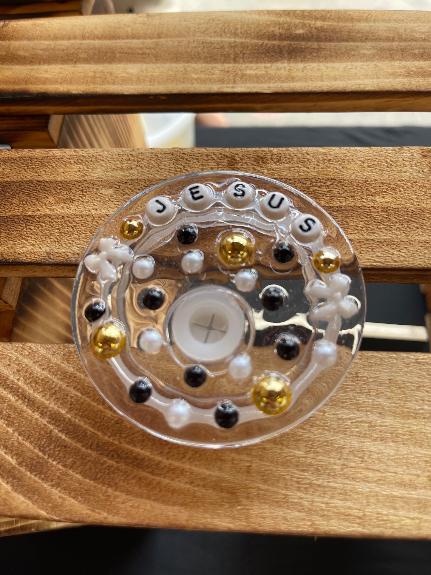 Jesus-Black/Gold/White - Decorative Lid