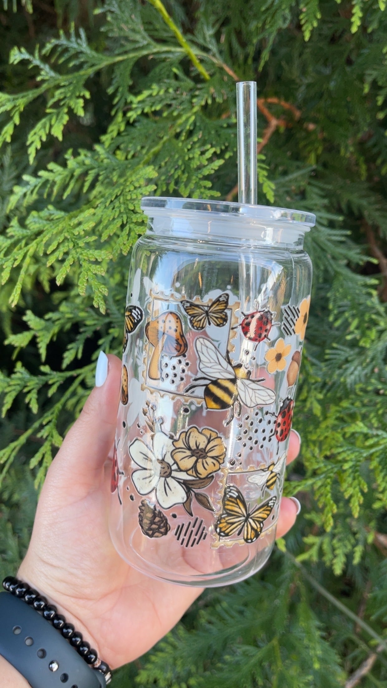 Boho Insect Stamps  - 16oz Plastic Tumbler