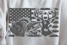 Hunting Flag w/Turkey,Bass,Deer