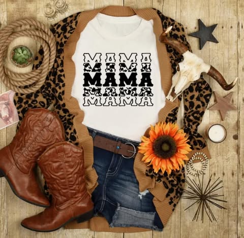 MAMA COWHIDE STACKED